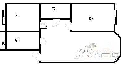 昆仑小区2室1厅1卫户型图