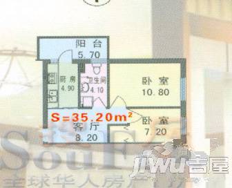 城东新居1室1厅1卫户型图