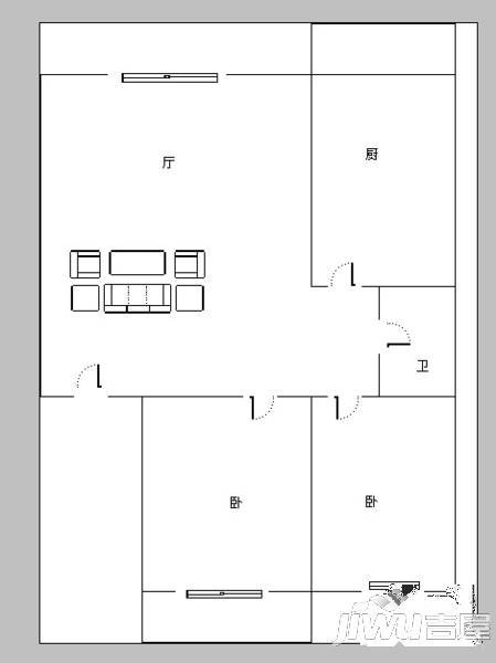 泰山小区2室1厅1卫91㎡户型图