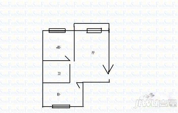 泰山小区2室1厅1卫91㎡户型图