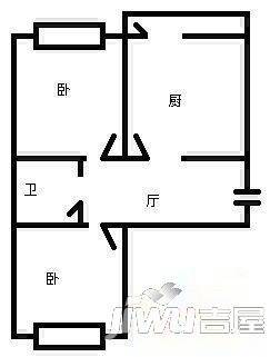 泰山小区2室1厅1卫91㎡户型图