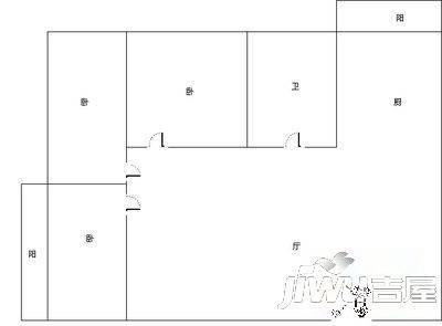 上方小区3室1厅1卫155㎡户型图