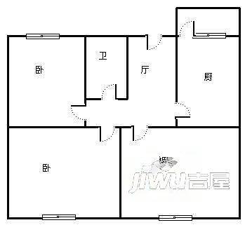 龙邦大厦2室2厅3卫116㎡户型图