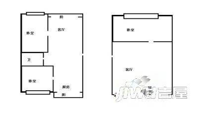 洛克小镇1室1厅1卫42.7㎡户型图