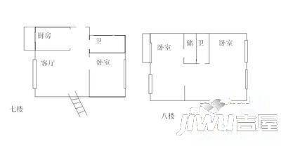 四季芳洲2室1厅1卫74.3㎡户型图