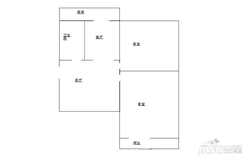 王子小区2室1厅1卫户型图