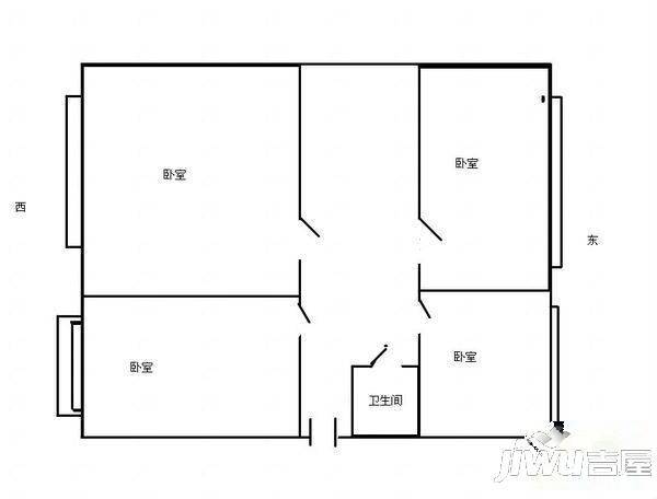 北鸿花园城市2室1厅1卫户型图