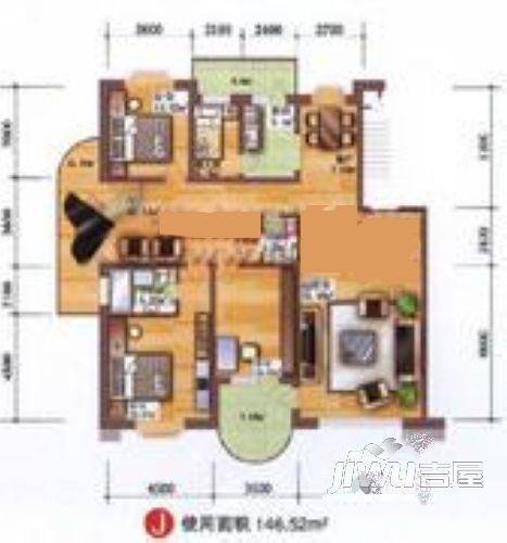 北鸿花园城市2室1厅1卫户型图