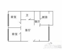 科技公寓2室1厅1卫户型图