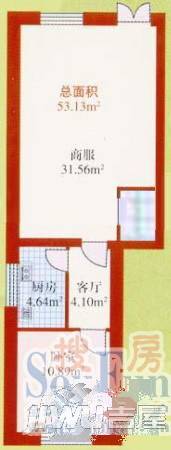 南棵绿荫2室1厅1卫76.4㎡户型图