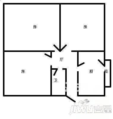 靖宇小区3室1厅1卫108㎡户型图