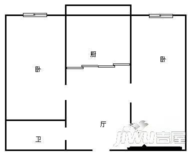 宇轩花园2室1厅1卫103㎡户型图