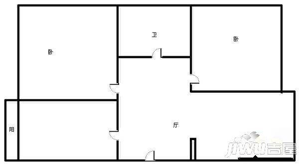 保健新区1室1厅1卫户型图