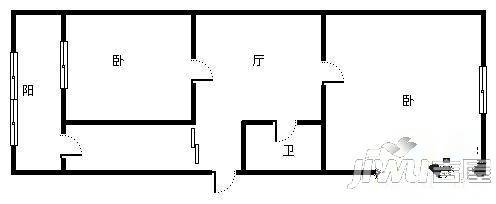 北棵小区2室1厅1卫户型图
