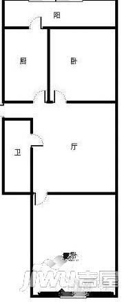 北棵小区2室1厅1卫户型图