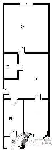 北棵小区2室1厅1卫户型图