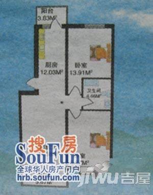 禹舜嘉园2室1厅1卫47.8㎡户型图