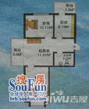 禹舜嘉园2室1厅1卫47.8㎡户型图