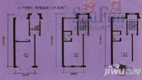 禹舜嘉园3室1厅2卫179㎡户型图