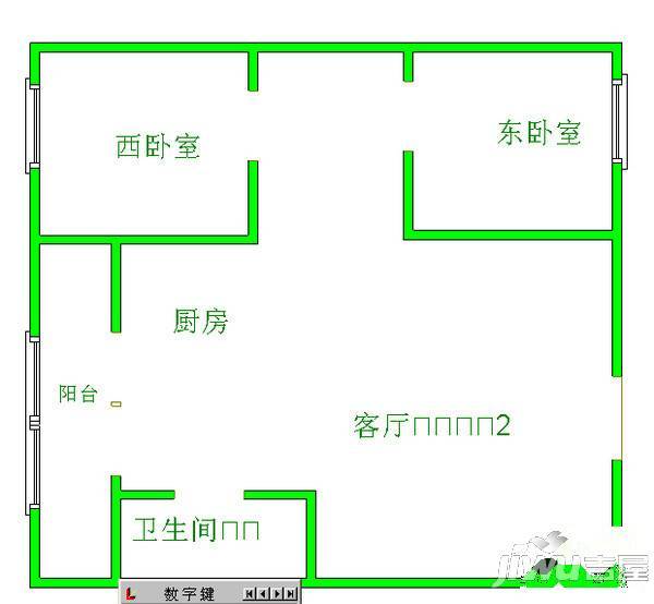 五院小区2室1厅1卫户型图