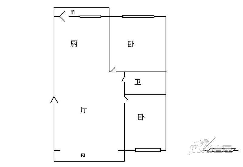 五院小区2室1厅1卫户型图