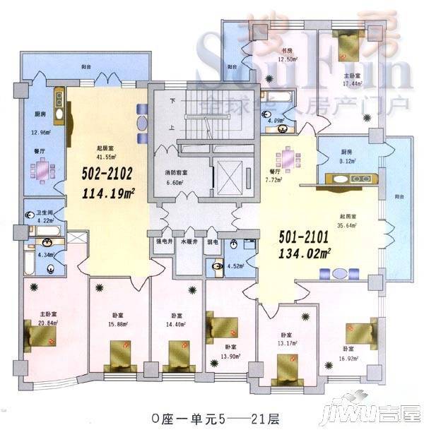 文化家园3室1厅1卫113.1㎡户型图