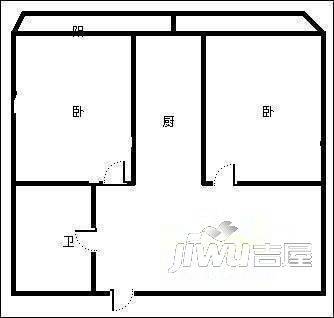 白毛小区二期2室1厅1卫户型图