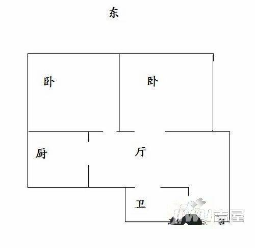 军转小区2室1厅1卫户型图