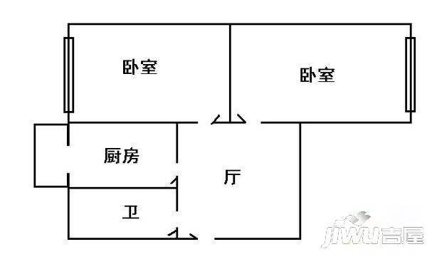 军转小区2室1厅1卫户型图