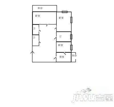 人和名苑秀景阁3室1厅2卫168㎡户型图