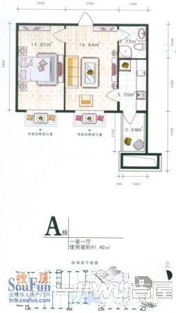 万达杰座1室0厅1卫25.9㎡户型图