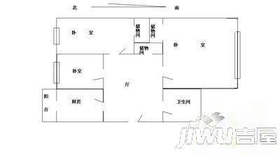 辽河小区2室1厅1卫58㎡户型图