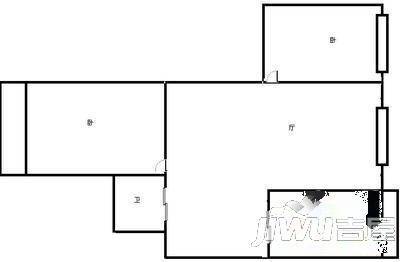 辽河小区2室1厅1卫58㎡户型图