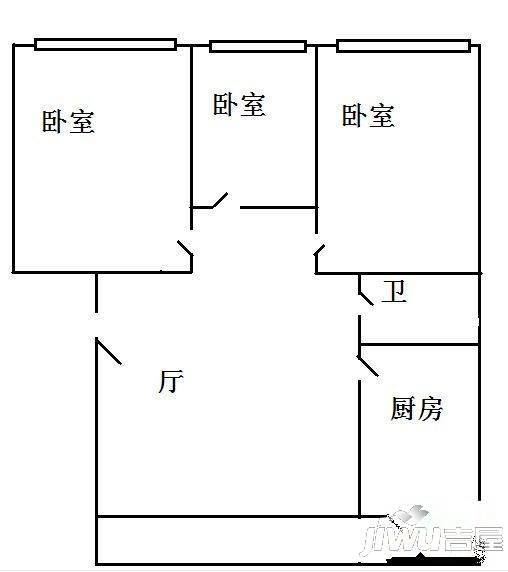 永吉家园3室1厅1卫户型图