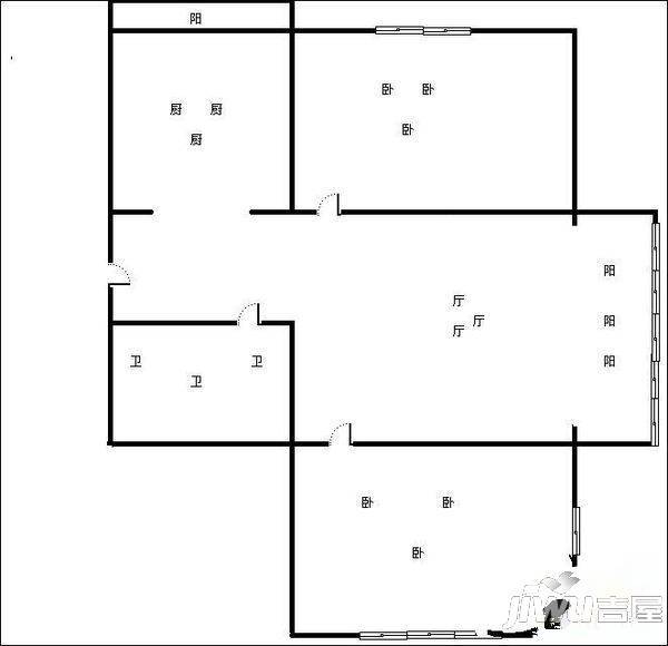 永吉家园3室1厅1卫户型图