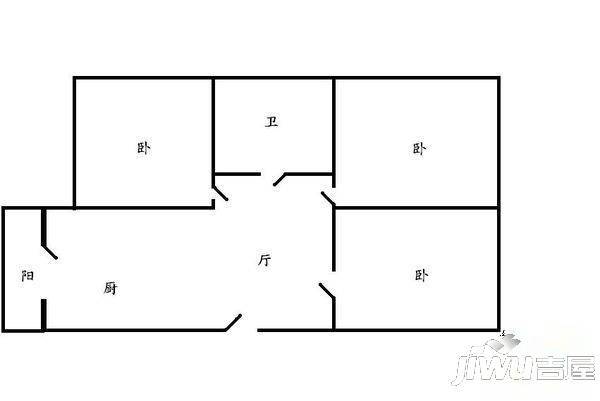 菜艺小区3室1厅1卫户型图