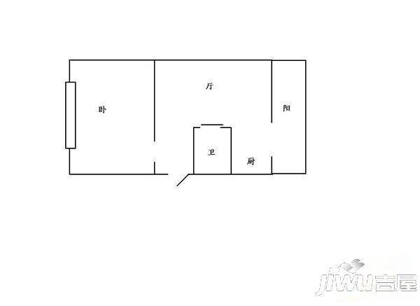 锅炉二新区2室1厅1卫56㎡户型图