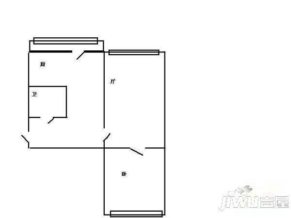 锅炉二新区2室1厅1卫56㎡户型图