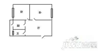 锅炉二新区2室1厅1卫56㎡户型图