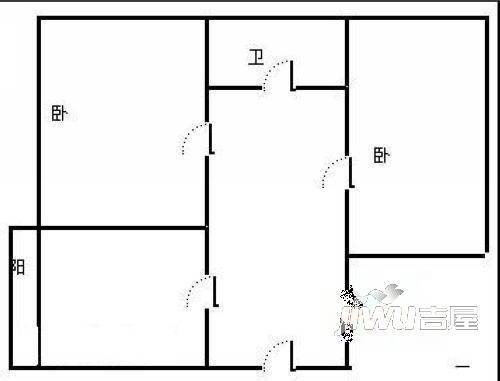 北棵小区2室1厅1卫户型图