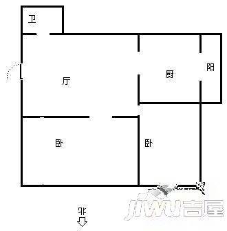 健康家园(南岗)2室1厅1卫户型图