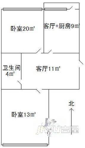 光华小区2室2厅1卫户型图