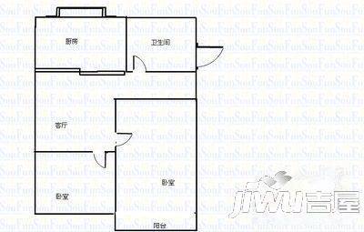 南方花园2室1厅1卫86㎡户型图