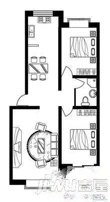 南方花园2室1厅1卫86㎡户型图