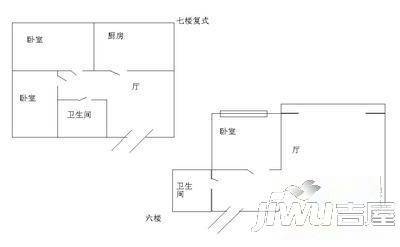 四季芳洲2室1厅1卫74.3㎡户型图