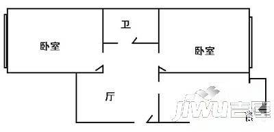 红旗新区1室1厅1卫42㎡户型图