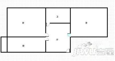 红旗新区1室1厅1卫42㎡户型图