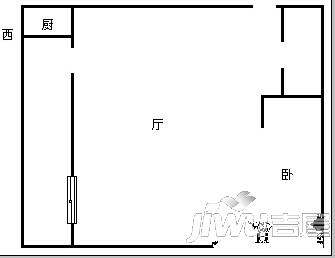 红旗新区1室1厅1卫42㎡户型图