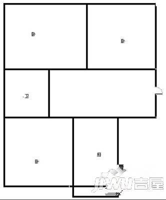 红旗新区1室1厅1卫42㎡户型图