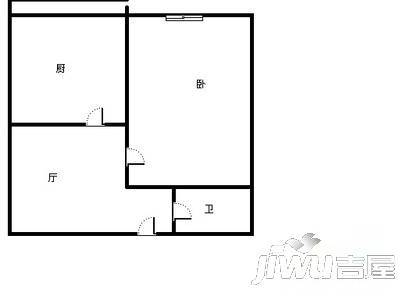 红旗新区1室1厅1卫42㎡户型图